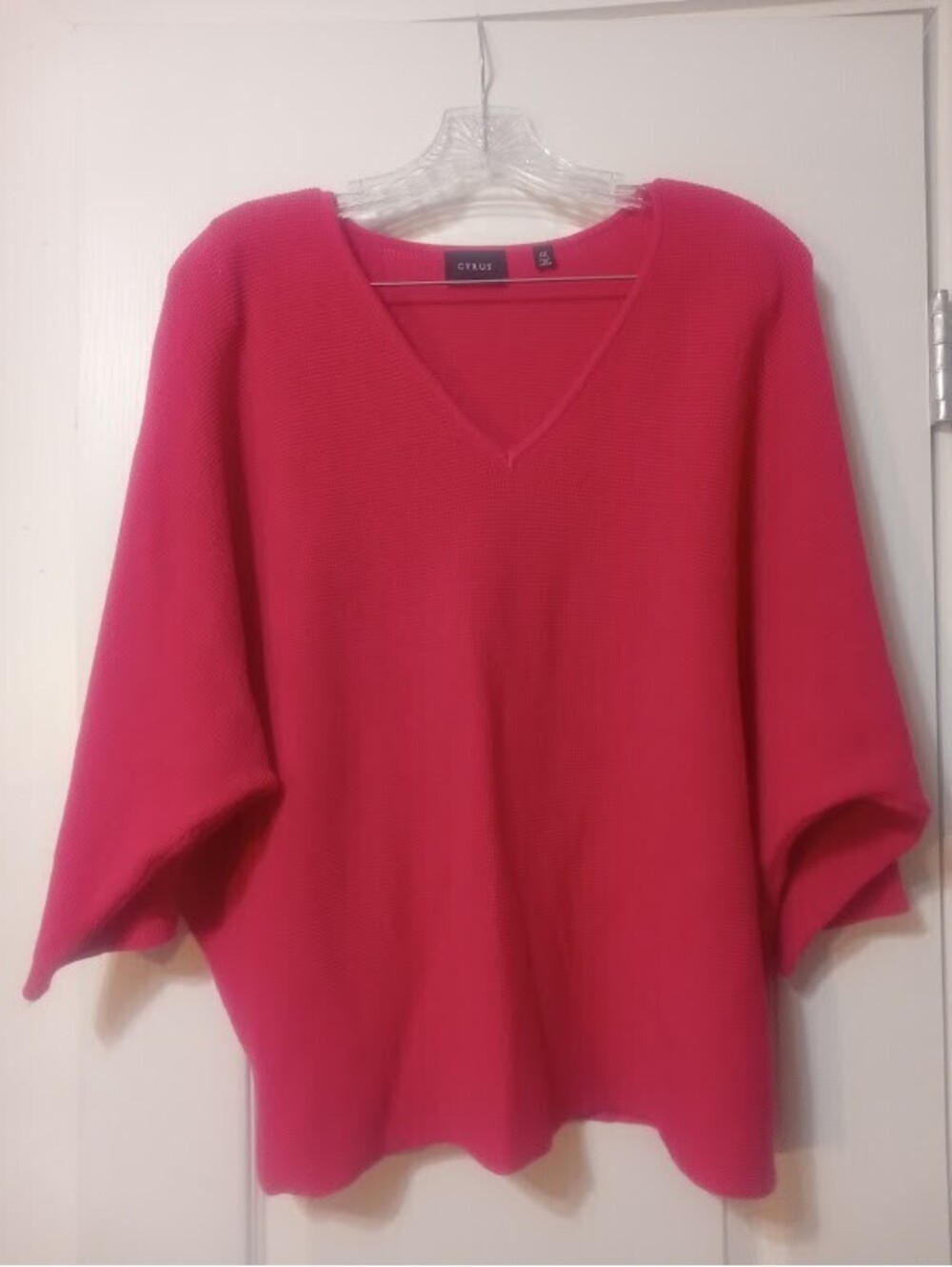 Bright Pink Cyrus V‑Neck Top Size 1X